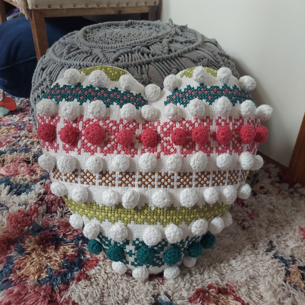 Anthropologie Alpine Heart Pillow NWT